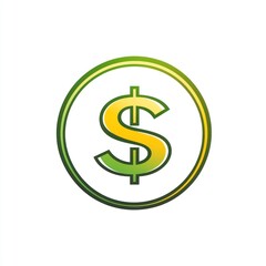 Obraz premium Green and gold dollar coin symbol.