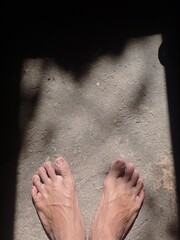 Barefoot on the ground