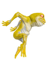 frog cartoon on side  jump