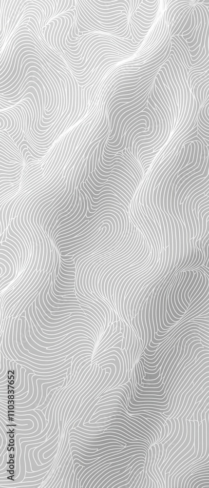 Poster a stylized white pattern is woven into the fabric of the gray background, creating an intricate and 
