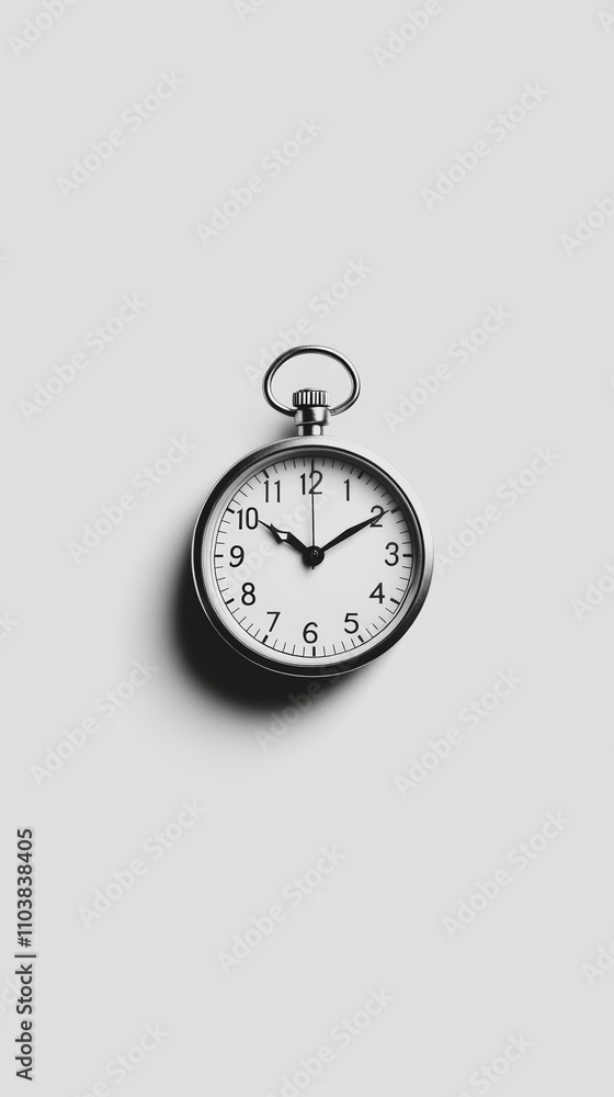 Poster classic pocket watch displaying time against a simple, uncluttered background, creating a timeless a