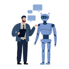 artificial intelligence with man talking