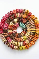 Colorful macarons arranged in a circle.