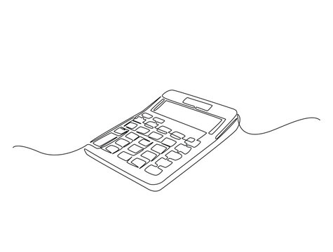 recommend clip art: Continuous line drawing art of calculator accounting tool. Calculator in single line draw with active stroke.