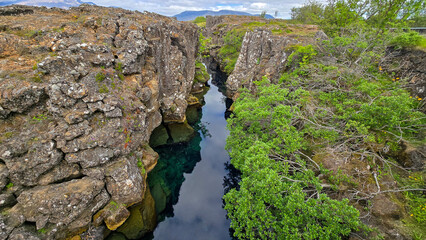 Thingvellir National Park: Aerial View of Iceland's Rift Valley and Oxararfoss Waterfall