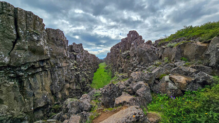 Thingvellir National Park: Aerial View of Iceland's Rift Valley and Oxararfoss Waterfall