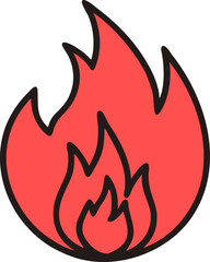 flame icon set vector isolated on a white background