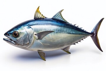 Fototapeta premium Stunning Isolated Image of a Fresh Tuna Fish on a Clear Background for Culinary and Seafood Applications with Ample Copy Space for Text and Design Elements