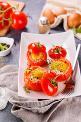 baked tomatoes stuffed with cream and egg