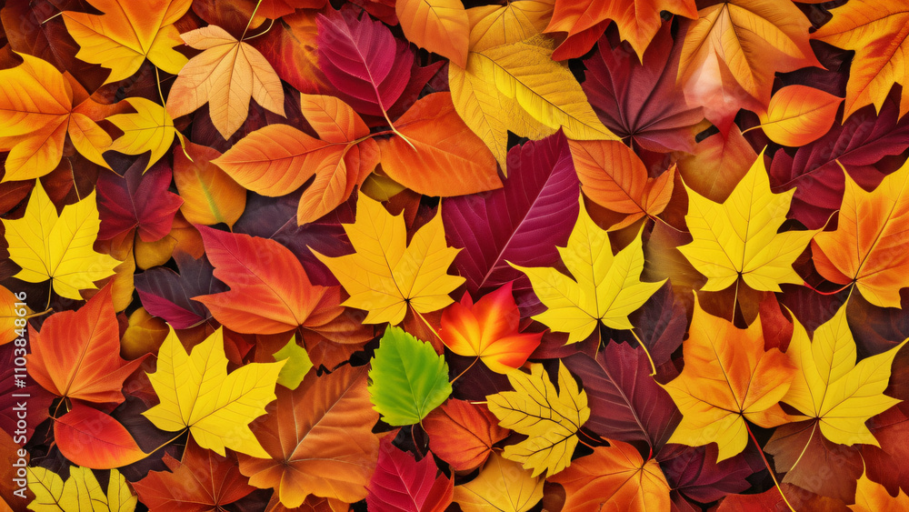 Poster vibrant autumn leaves create a natural vertical background for seasonal visuals generated by artific