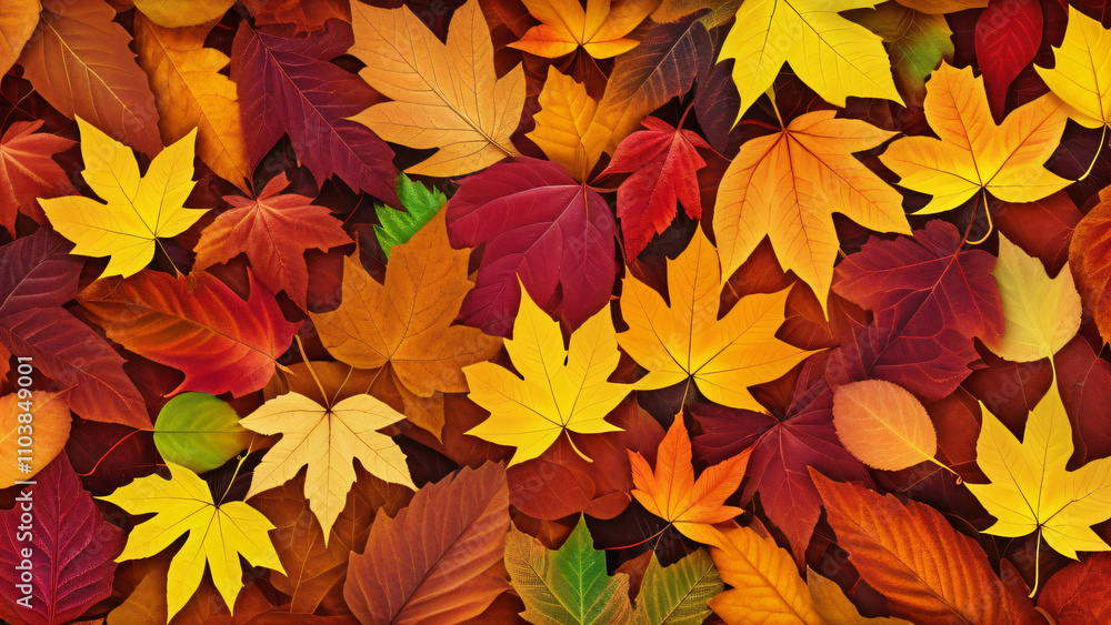 Poster vibrant autumn leaves create a natural vertical background for seasonal visuals generated by artific