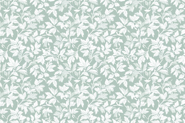 Toile pattern tapestry. Arts and crafts. Monochrome botanical pattern background. Created with Generative AI technology