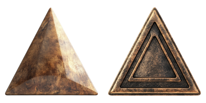 Triangle bell isolated on transparent background, Set of