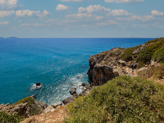 The road from Drymiskiano Ammoudi beach to Preveli beach, Crete, Greece