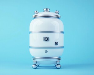 Obraz premium Automated cryogenic tank, futuristic lab equipment with intricate features, 3D illustration
