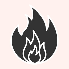 flame icon set vector isolated bright background