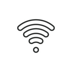 Wi-Fi Sign, icon in line design. Wi-Fi, signal, wireless, internet, network, connectivity, hotspot on white background vector. Wi-Fi Sign editable stroke icon