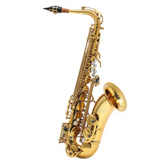 Naklejka premium High-Quality Golden Saxophone with Clean Finish on Transparent Background