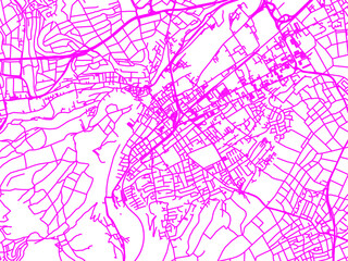 Fototapeta premium Neon Style Road Map overlay of Bad Kreuznach, Germany in in Bright Pink.