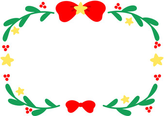 Christmas Red Bow Ribbon Star Wreath Square