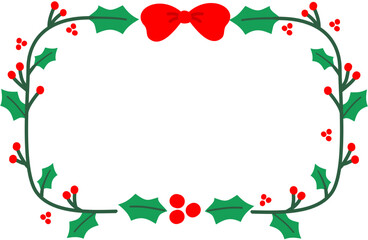 Christmas Red Bow Ribbon Berry Wreath Square
