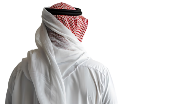 Arab Man in Thobe and Keffiyeh