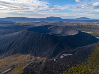 Hverfjall volcanic crater is a tephra cone in the Myvatn area of ​​Iceland