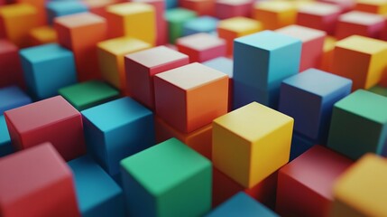 Obraz premium A colorful image of many different colored cubes