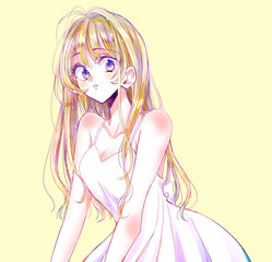 金髪ロングヘアのセクシーな女性