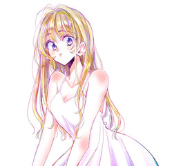 金髪ロングヘアのセクシーな女性