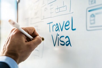 Travel Visa Planning on Whiteboard
