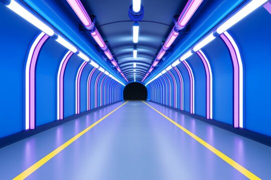 Within a cutting-edge hyperloop capsule tunnel built using Stock technology.