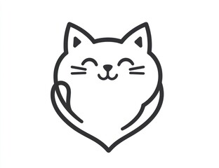 Obraz premium Here's a suggested and keywords for your image.. Cute cartoon cat shaped as a heart.