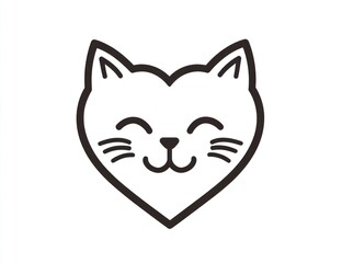 Here's a possible  and keyword list for your image... Heart-shaped cat face, simple line art.
