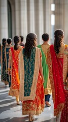 Fototapeta premium Japan Coming of Age Day, Traditional Coming of Age Ceremony in Vibrant Attire