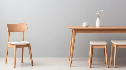 Comfortable living room in warm colors, with minimalist design including a table, chairs, and living room set that encourages relaxation and simplicity