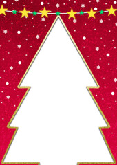 Fototapeta premium Sparkling Christmas Tree Silhouette with Festive Stars Background 