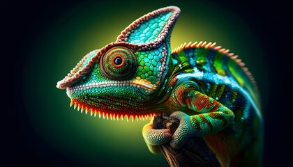 Obraz premium Exotic Chameleon: A Colorful Close-Up