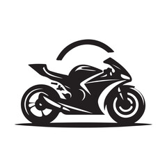 Abstract Motorbike Silhouette Vector for Racing Themes