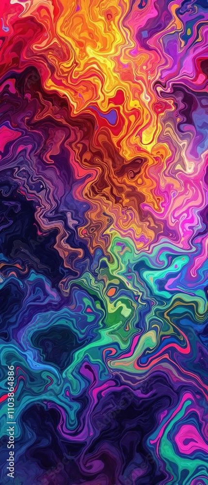 Aufkleber bright abstract background with fluid color swirls creating a mesmerizing design, bright, fluid, bac