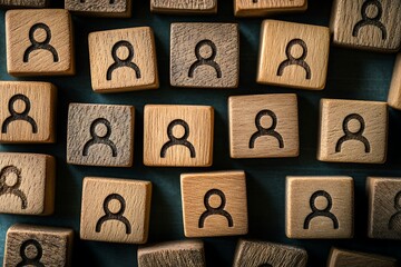 Engraved Anonymous Workforce Unity Group Arrangement Icon Structure