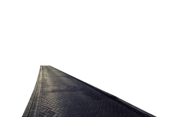 Cutout of a dark sidewalk tiles texture isolated transparent png	