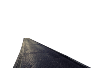 Cutout of a dark sidewalk tiles texture isolated transparent png	