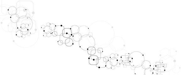 Gray and white background, technology background design and communication connection.