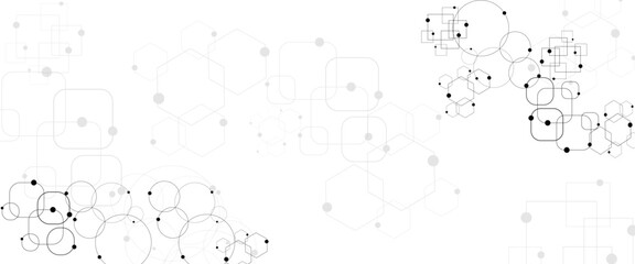 Gray and white background, technology background design and communication connection.
