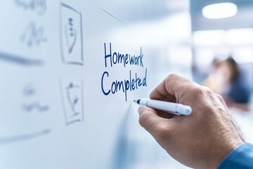 Homework Completed - Task Achievement on Whiteboard