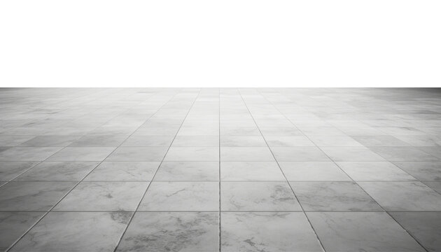 grey tile floor isolated on transparent background cutout