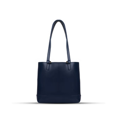 Blue female hand  bag on white background
