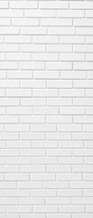 Obraz premium Clean white brick wall with symmetrical pattern and smooth finish, background, trendy, interior
