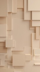 Obraz premium Chic and sophisticated neutral background with layered squares, artistic, monochromatic, stylish